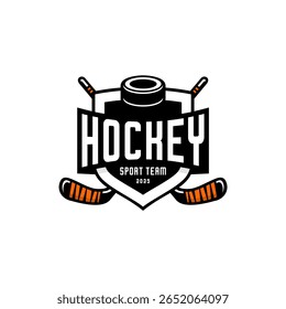 Hockey sport team logo design 