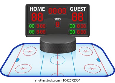 hockey sports digital scoreboard vector illustration isolated on white background