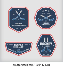 Hockey sports team identity emblem set