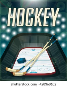  Hockey stadium card, vector illustraion eps 10