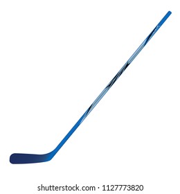 Hockey stick. 3D vector illustration. Isolated on white background.