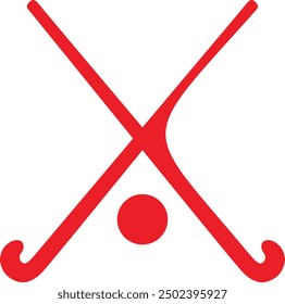 Hockey stick with ball icon. Vector illustration.