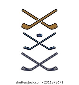 HOCKEY STICK AND BALL VECTOR