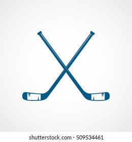 Hockey Stick Blue Flat Icon On White Background