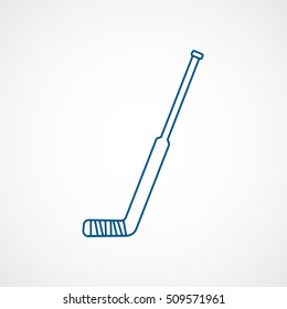 Hockey Stick Blue Line Icon On White Background