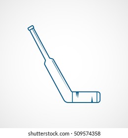 Hockey Stick Blue Line Icon On White Background