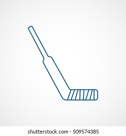 Hockey Stick Blue Line Icon On White Background