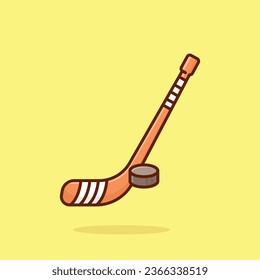 Hockey stick cartoon vector illustration sport equipment concept icon isolated