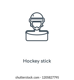 Hockey stick concept line icon. Linear Hockey stick concept outline symbol design. This simple element illustration can be used for web and mobile UI/UX.