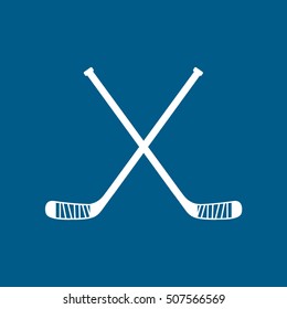 Hockey Stick Cross Flat Icon On Stock Vector (Royalty Free) 507566569