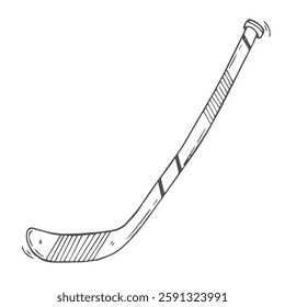 Hockey stick doodle vector illustration isolated on white background