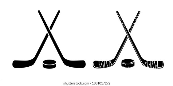 Hockey Stick Flat Icon On White Background