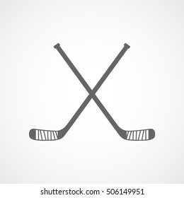 Hockey Stick Flat Icon On White Background