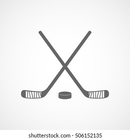 Hockey Stick Flat Icon On White Background