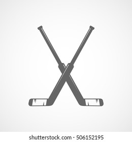 Hockey Stick Flat Icon On White Background