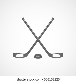 Hockey Stick Flat Icon On White Background