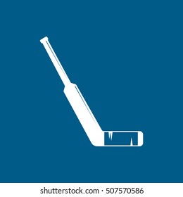 Hockey Stick Flat Icon On Blue Background
