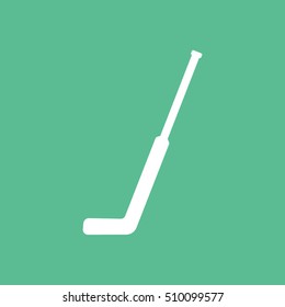 Hockey Stick Flat Icon On Green Background
