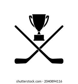 Hockey stick icon, logo isolated on a white background