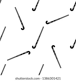 Hockey Stick Icon Seamless Pattern, Hockey Sport Accessories Vector Art Illustration