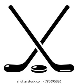 Hockey stick icon. Simple illustration of hockey stick vector icon for web