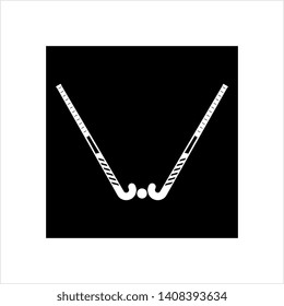 Hockey Stick Icon, Hockey Sport Accessories Vector Art Illustration