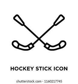 Hockey stick icon vector isolated on white background, Hockey stick transparent sign , linear symbol and stroke design elements in outline style