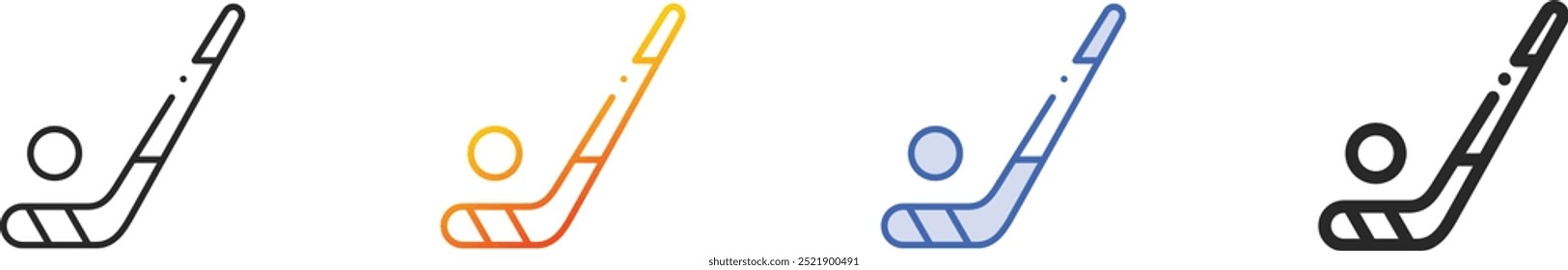 hockey stick icon.Thin Linear, Gradient, Blue Stroke and bold Style Design Isolated On White Background