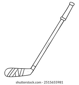 hockey stick illustration hand drawn outline vector