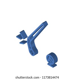 Hockey stick isometric left top view 3D icon