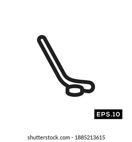 Hockey Stick Line Icon. Ice Hockey Sign Logo Vector