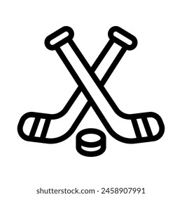 hockey stick line icon illustration vector graphic. Simple element illustration vector graphic, suitable for app, websites, and presentations isolated on white background