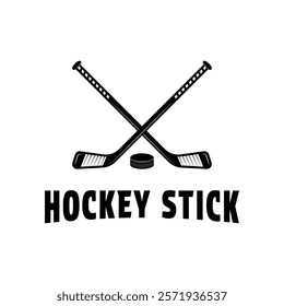 hockey stick logo design concept vintage style