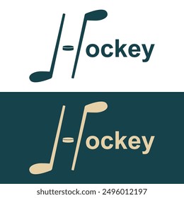 Hockey Stick Logo Flat Design Isolated On White Background.