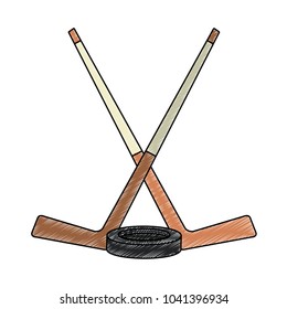 Hockey stick with puck