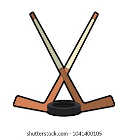 Hockey stick with puck