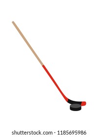 Hockey stick and puck