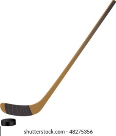 Hockey stick and puck