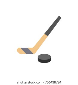 Hockey stick and puck