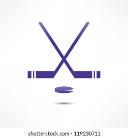 Hockey Stick And Puck Icon