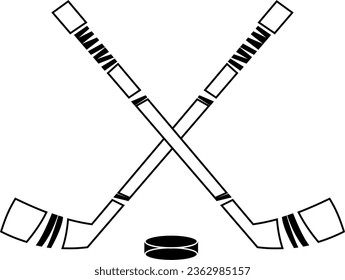 Hockey stick and puck, Stick Icon