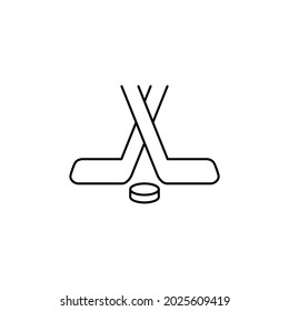 hockey stick with puck  icon vector 