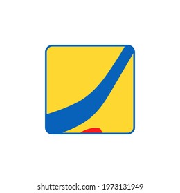 Hockey stick puck logo icon sign Team emblem symbol