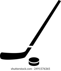 Hockey stick and puck on transparent background. Vector illustration