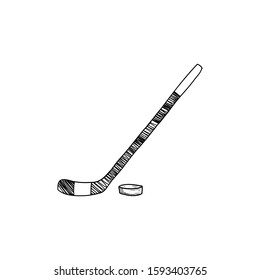 Hockey stick with puck - Sport Vector