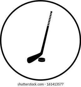 hockey stick and puck symbol