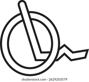 Hockey stick and puck symbol inside a circle