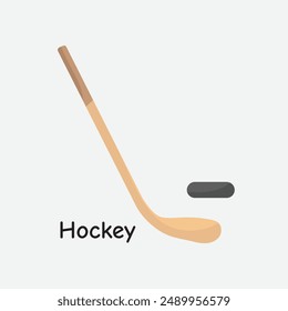 Hockey Stick and Pucks Vector Illustration