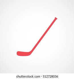 Hockey Stick Red Flat Icon On White Background