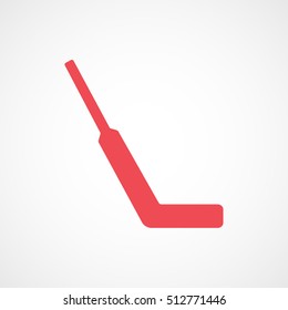 Hockey Stick Red Flat Icon On White Background